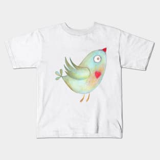 Cute Crayon Bird Kids T-Shirt